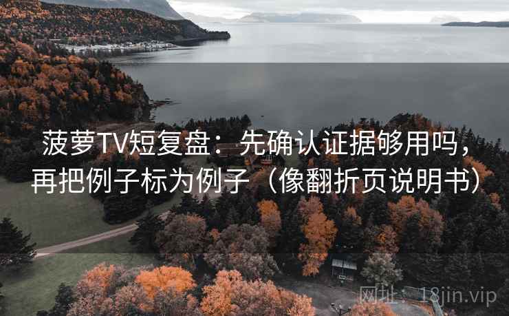 菠萝TV短复盘：先确认证据够用吗，再把例子标为例子（像翻折页说明书）