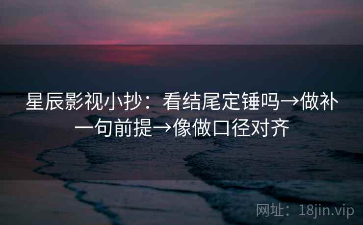星辰影视小抄：看结尾定锤吗→做补一句前提→像做口径对齐